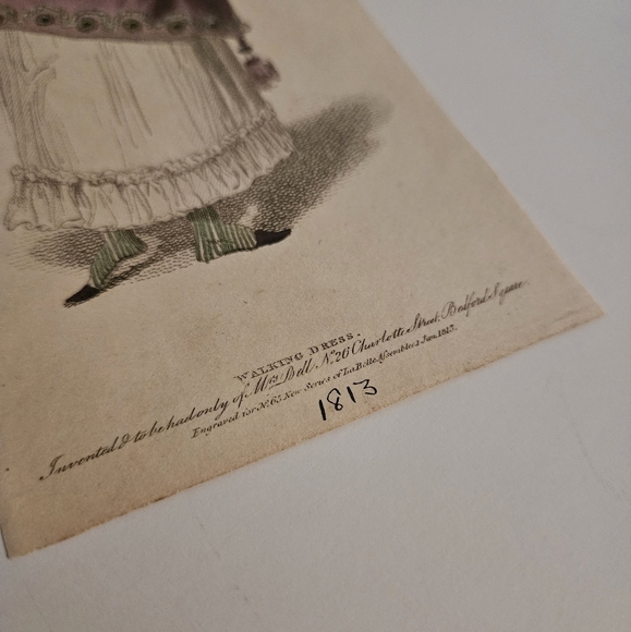 1815 La Belle Assemblee Magazine "Walking Dress" - Picture 3 of 3
